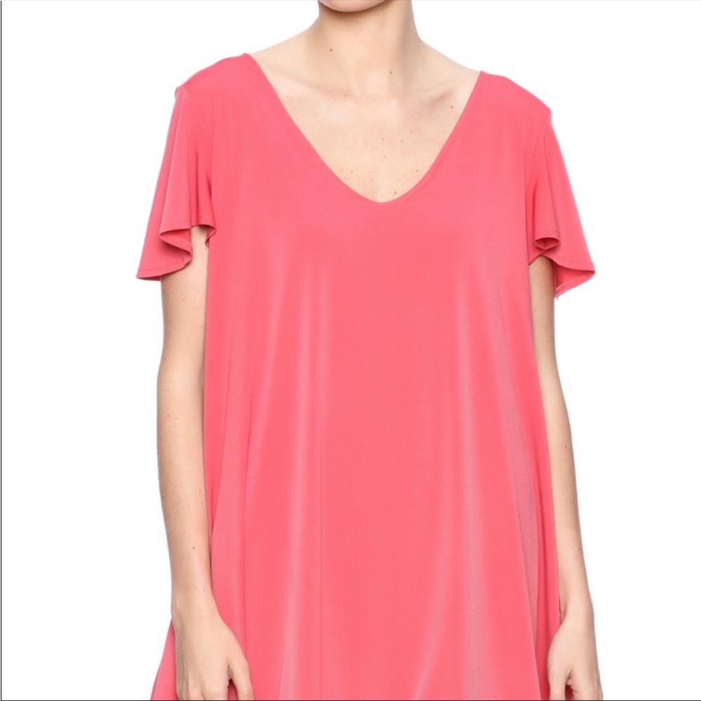 Bestselling Judith March Mini Dress Swimsuit Coverup w/ Tassel Fringe Hem Peach - Picture 2 of 6